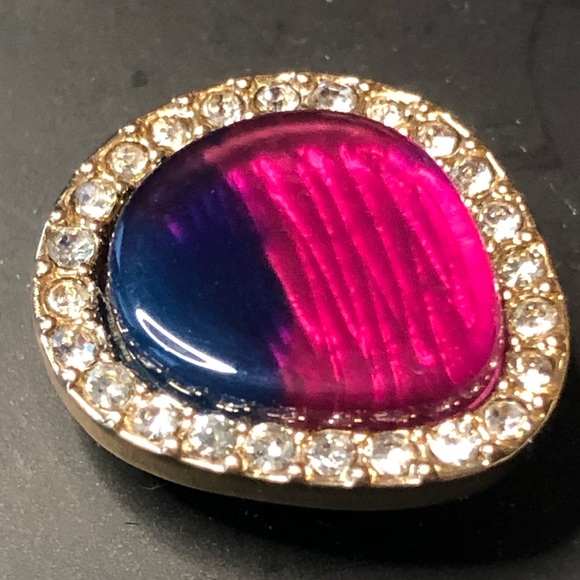 Bauble Bar Pink Blue Resin Pave & Gold Studs - Picture 6 of 6